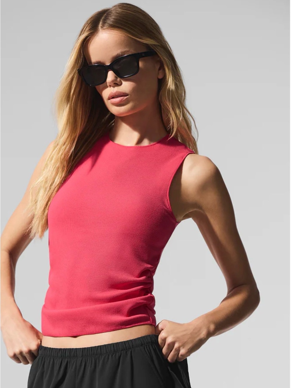 Alo Ribbed En Pointe Tank - XXS